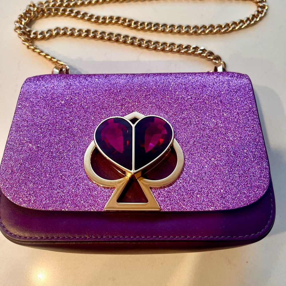 New Kate Spade evening bag, gorgeous crystal Spade closure clasp. - Picture 1 of 7